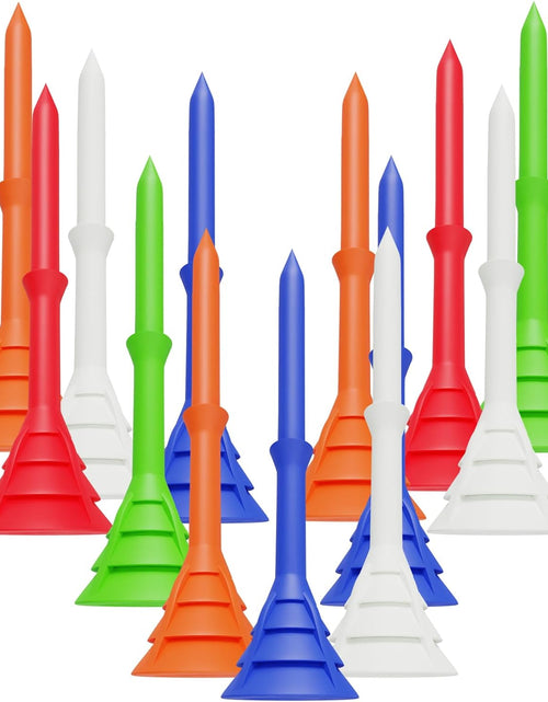 Load image into Gallery viewer, Golf Tees Plastic 3 1/4 Inch Upgrade Unbreakable Bulk Value 30/50 Pack Reduce Friction Side Spin Durable Stable 83Mm Long Tee for Golfer Practice
