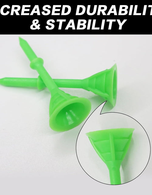 Load image into Gallery viewer, Golf Tees Plastic 3 1/4 Inch Upgrade Unbreakable Bulk Value 30/50 Pack Reduce Friction Side Spin Durable Stable 83Mm Long Tee for Golfer Practice
