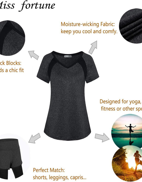 Load image into Gallery viewer, Womens Active Wear Exercise Top Yoga Shirt Workout Clothes
