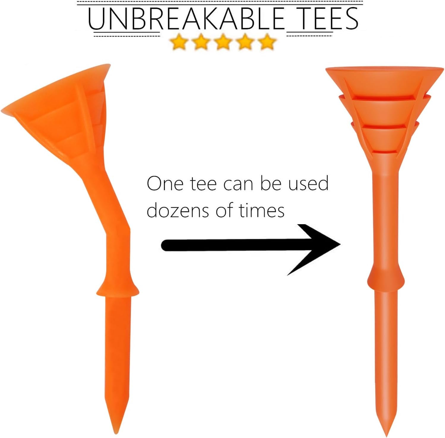 Golf Tees Plastic 3 1/4 Inch Upgrade Unbreakable Bulk Value 30/50 Pack Reduce Friction Side Spin Durable Stable 83Mm Long Tee for Golfer Practice