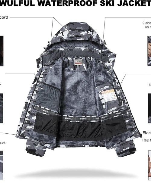 Load image into Gallery viewer, Women’S Waterproof Snow Ski Jacket Mountain Windproof Winter Coat with Detachable Hood
