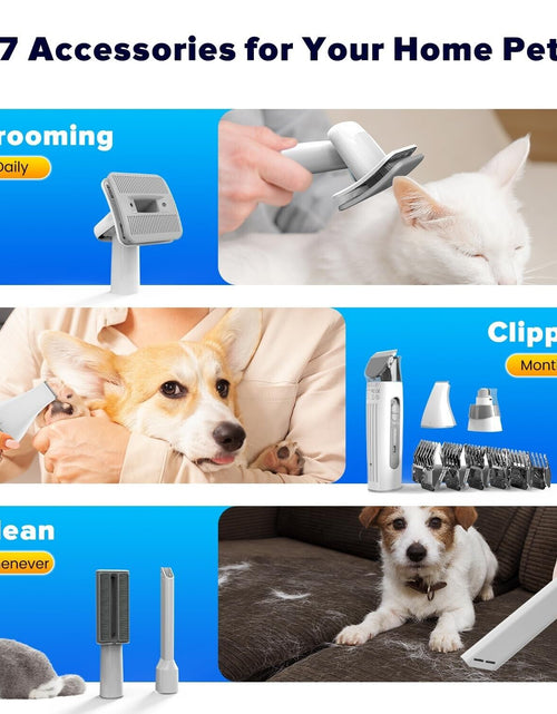 Ladda bilden i Galleri Viewer, Dog Grooming Kit &amp; Dog Hair Vacuum,15000 Pa Powerful Suction, Pet Grooming Va...

