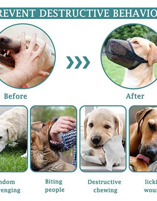 Load image into Gallery viewer, Pet Dog Muzzles Adjustable Breathable Dog Mouth Cover anti Bark Bite Mesh Dogs Mouth Muzzle Mask for Dogs
