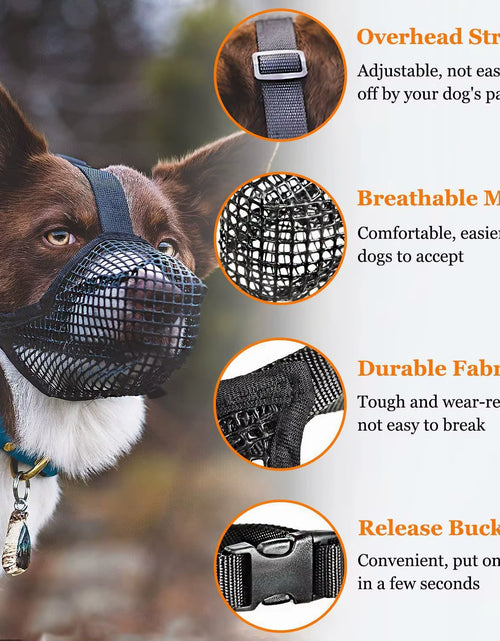 Load image into Gallery viewer, Pet Dog Muzzles Adjustable Breathable Dog Mouth Cover anti Bark Bite Mesh Dogs Mouth Muzzle Mask for Dogs
